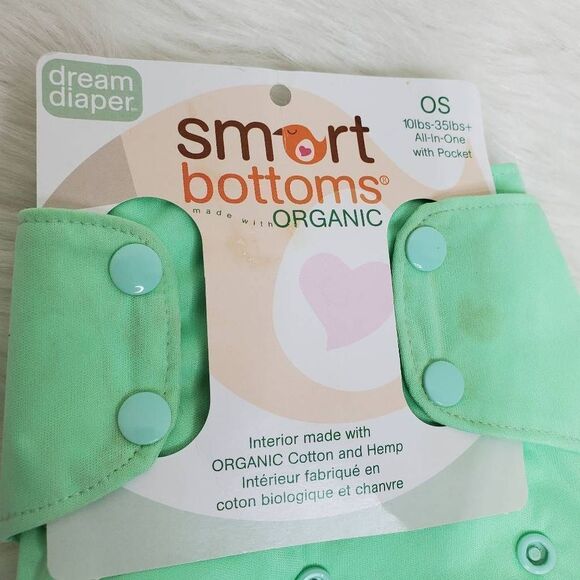 SMART BOTTOMS OS Mint green all in one dream diaper - Picture 6 of 6